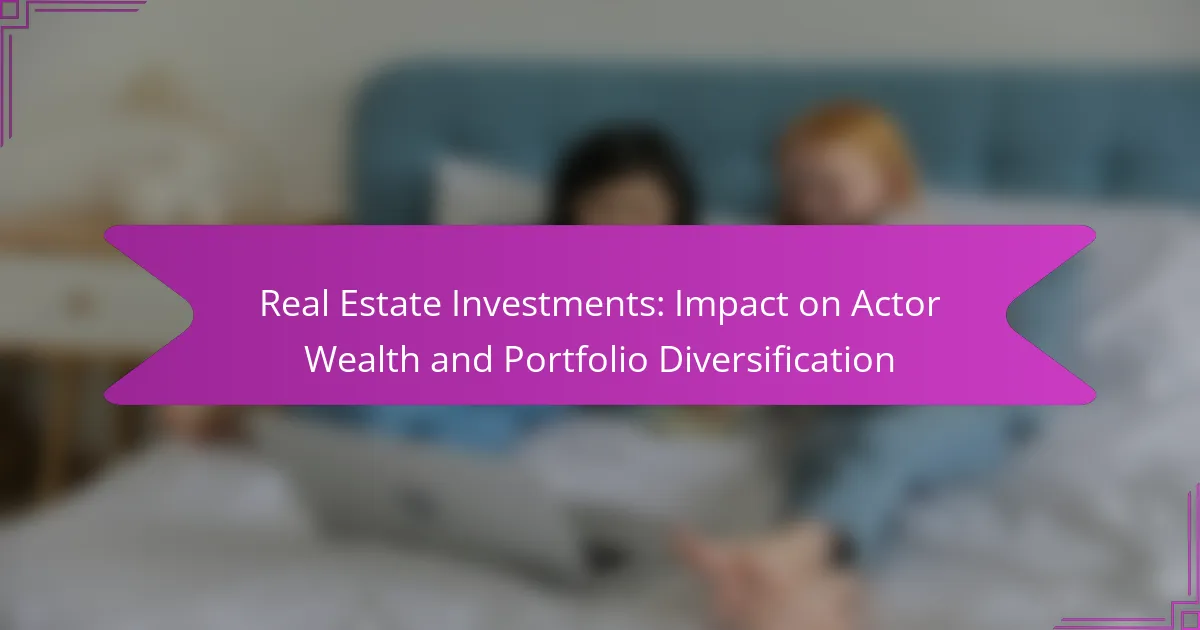 Real Estate Investments: Impact on Actor Wealth and Portfolio Diversification