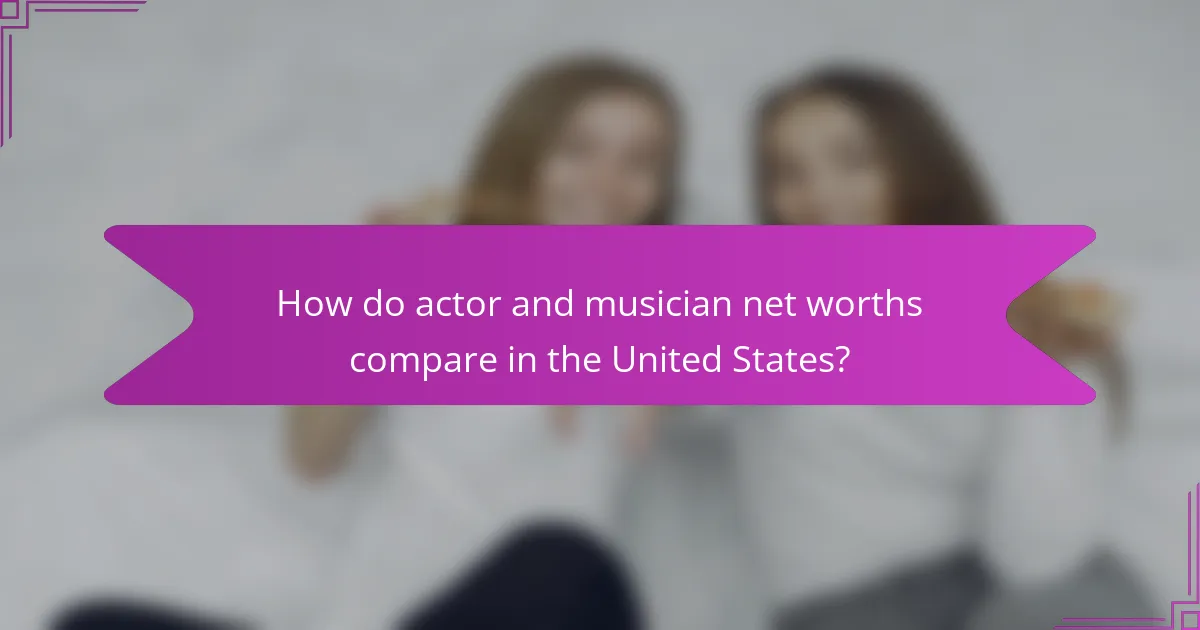 How do actor and musician net worths compare in the United States?
