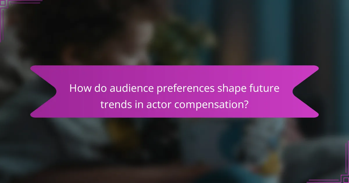 How do audience preferences shape future trends in actor compensation?