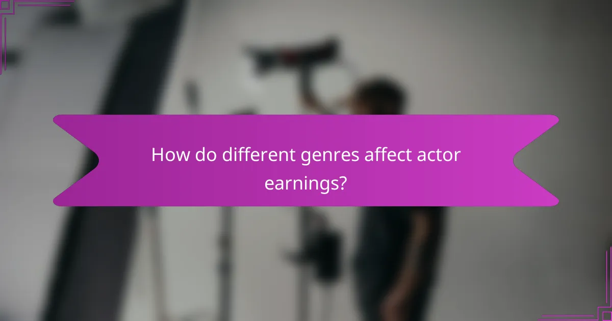 How do different genres affect actor earnings?