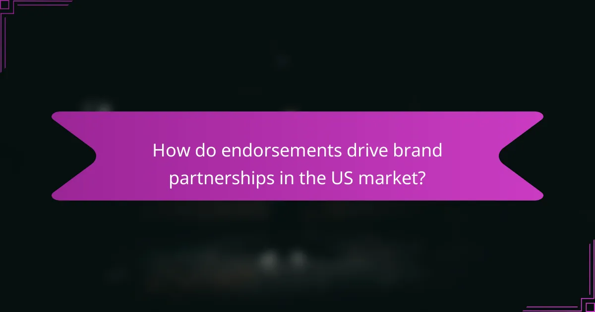 How do endorsements drive brand partnerships in the US market?
