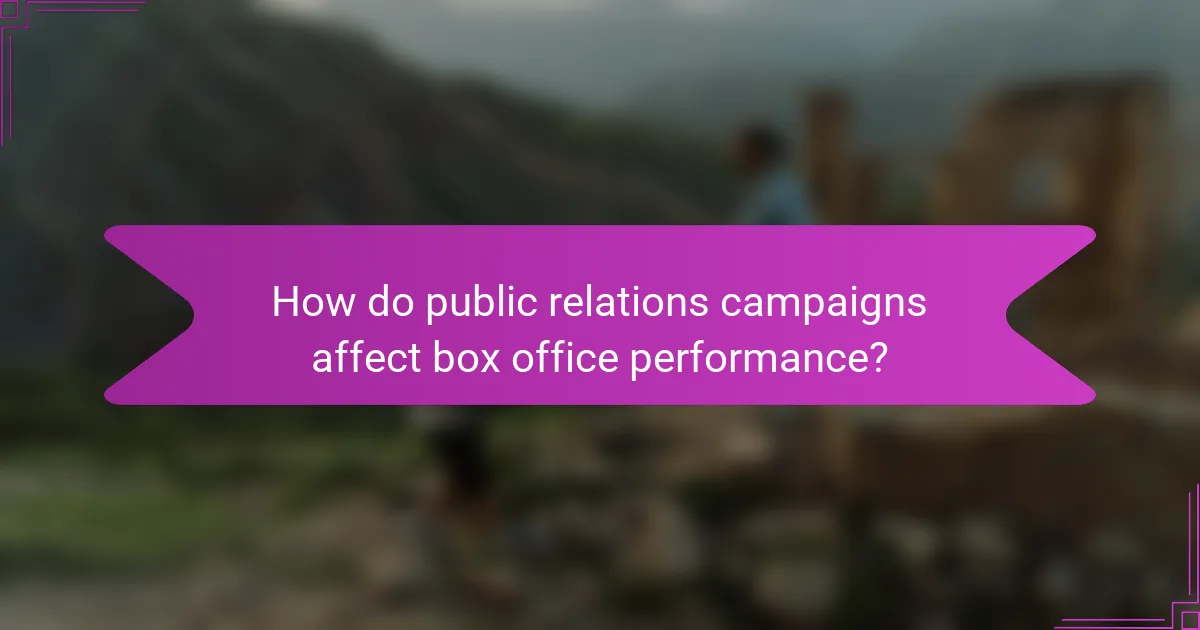 How do public relations campaigns affect box office performance?