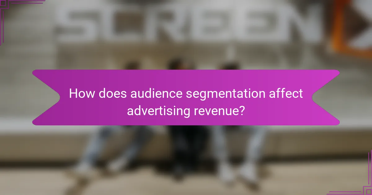 How does audience segmentation affect advertising revenue?