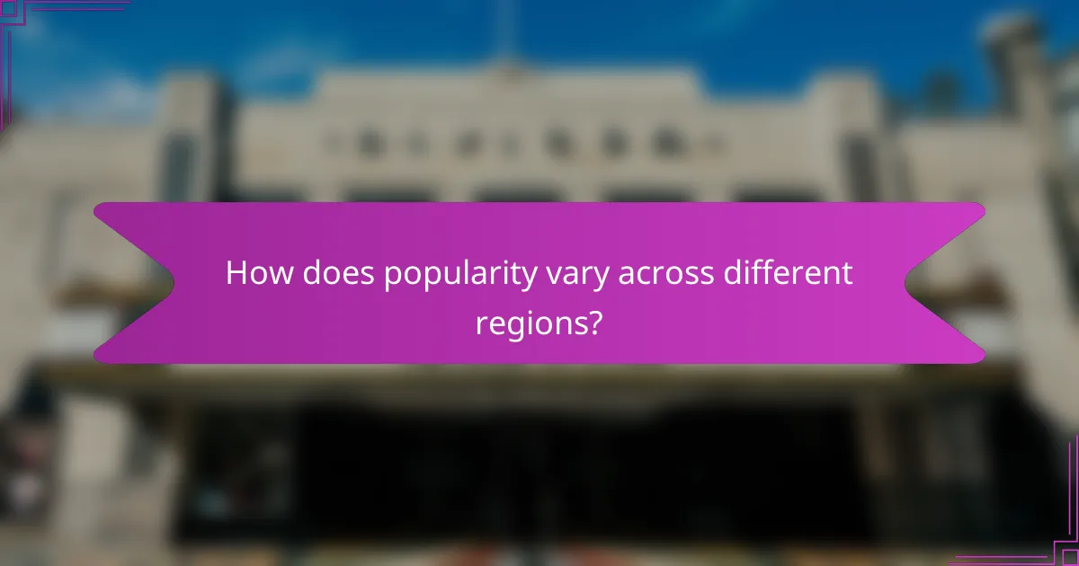 How does popularity vary across different regions?