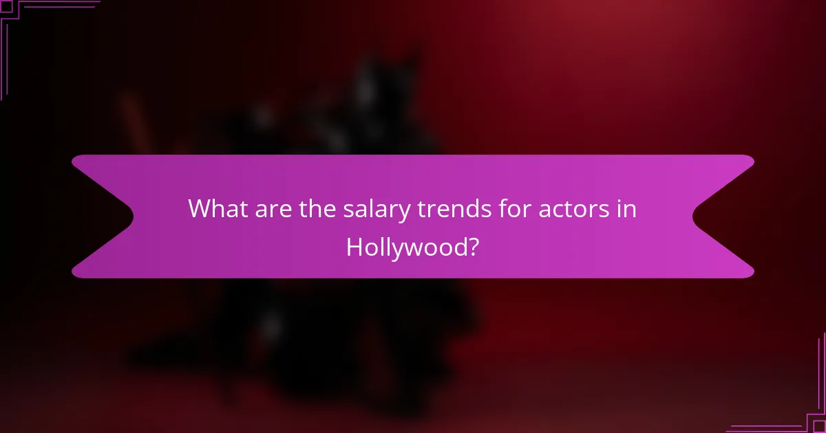 What are the salary trends for actors in Hollywood?