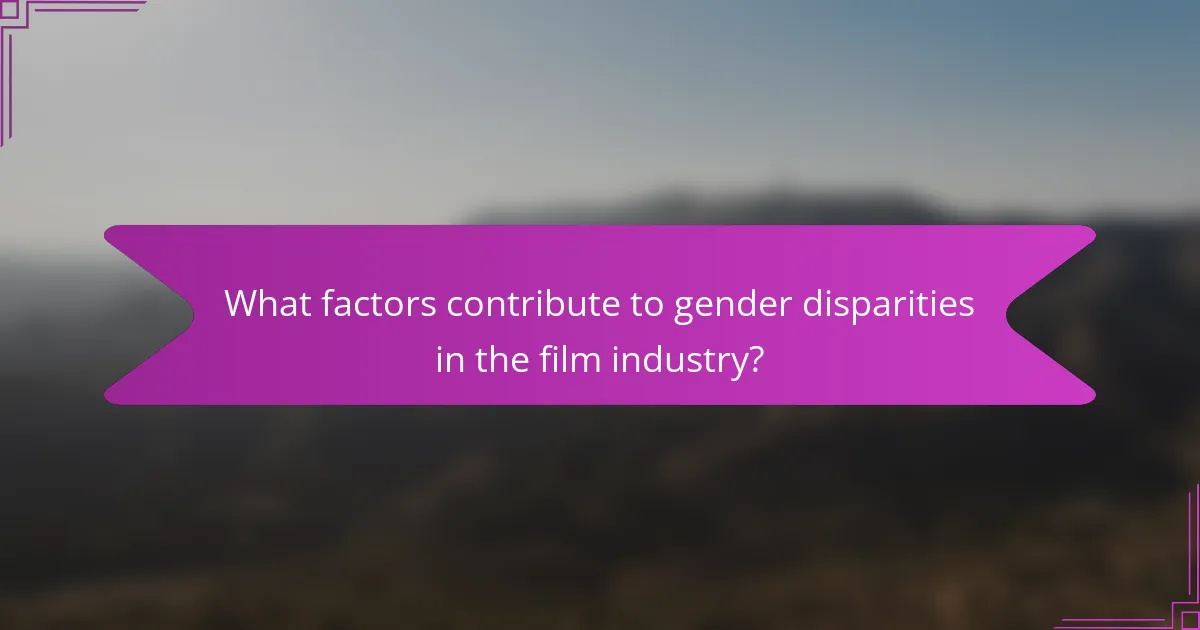What factors contribute to gender disparities in the film industry?