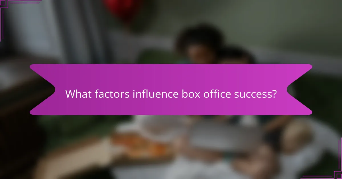 What factors influence box office success?
