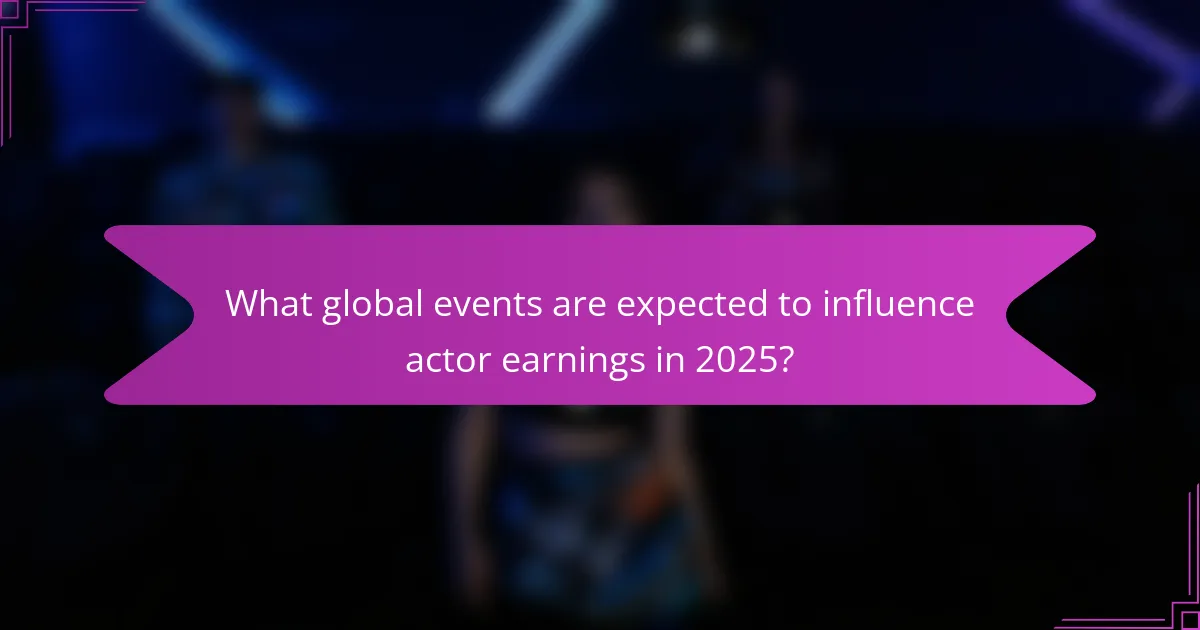 What global events are expected to influence actor earnings in 2025?